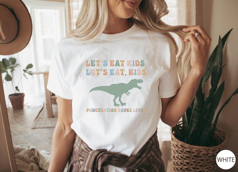 Funny Grammar Shirt, Punctuation Shirt, Lets Eat Kids Shirt, English Teacher Tee, Punctuation Saves Lives, Comma Saves, Back to School Shirt Bild 5