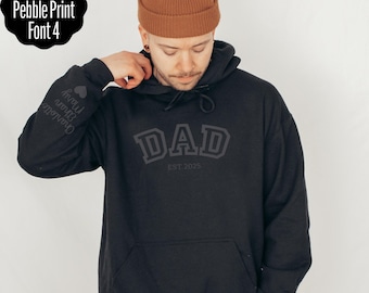 Custom Dad Hoodie with Kid Names, Fathers Day Gifts, New Dad Gift, Personalized Dad Sweatshirt, Gift For Husband, Daddy Sweater Sleeve Names