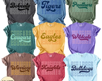 Comfort Colors School Mascot Shirt: Custom School Spirit Wear Tshirt, Game Day Tee, Personalized Mascot Team Shirt, Football Season Shirt