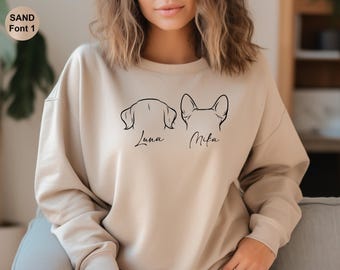 Custom Dog Sweatshirt Personalized Dog Ears Sweater with Name Custom Dog Mom Hoodie Dog Mom Gift for Her  Pet Gift for Him Pet Lovers Shirt