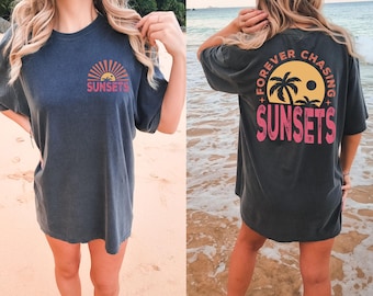 Forever Chasing Sunsets Shirt, Summer Vacation Tshirt, Retro Beach Shirt, Aesthetic Summer Shirt, Beach Sunset Shirt, Retro Sunset Tee
