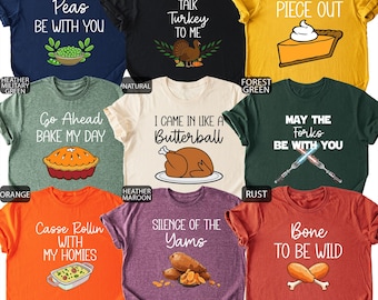 Funny Thanksgiving Shirts For Family Matching Thanksgiving Pun Tshirts 2025 Friendsgiving T-Shirt Turkey Tshirt Thanksgiving Group Tee