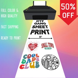 Custom DTF Gang Sheet, Direct to Film Transfer DTF Ready To Press, Personalized Heat Print, High Quality Full Color, Bulk Wholesale Gang DTF