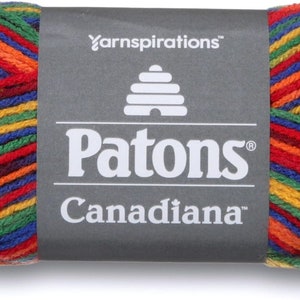 Patons Canadiana Varg Yarn, Rainbow Variegate