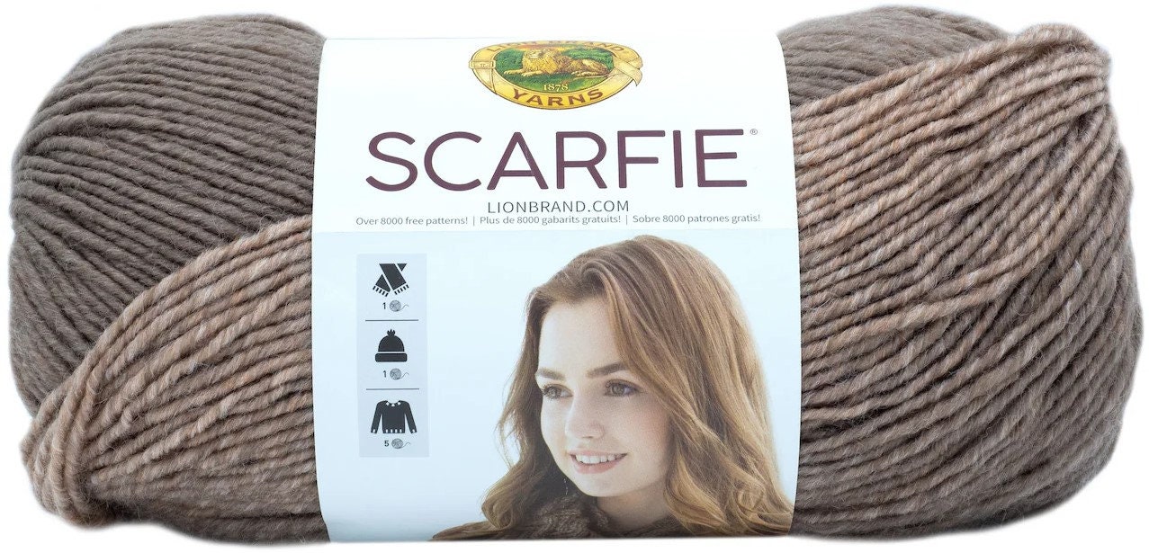 Lion Brand Scarfie Yarn 5 Bulkymushroom/blush 