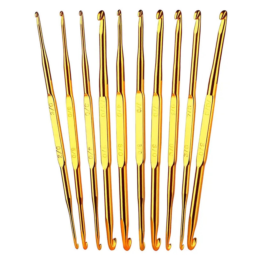 10pc Double Sided Crochet Hook Set Aluminum Etsy