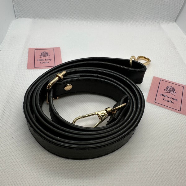 Black Artificial Leather Purse Strap