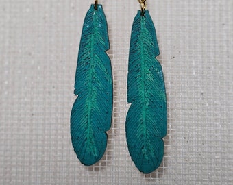 Wooden Leaf Earrings Gift for Her