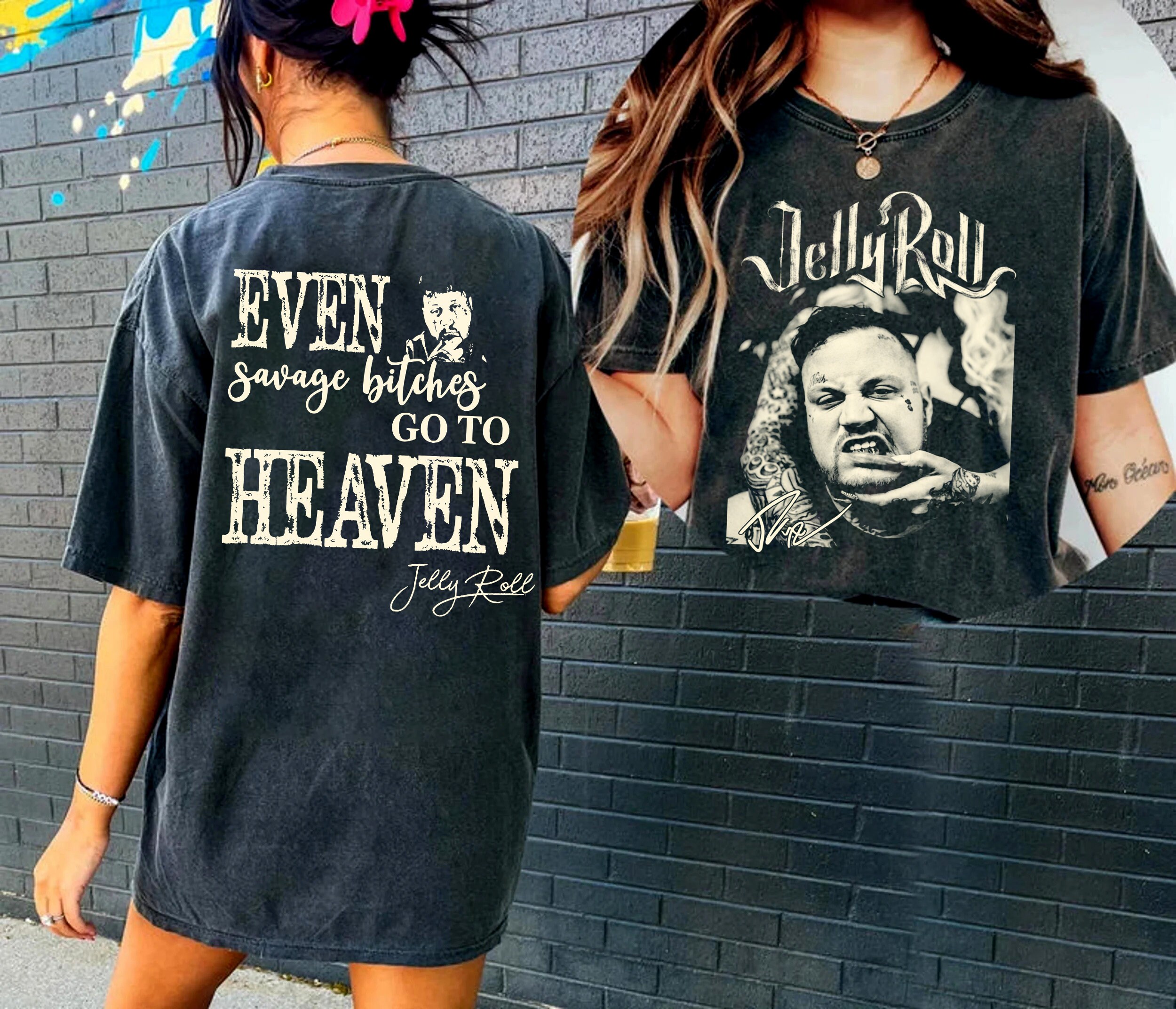 Vintage Jelly Roll The Beautifully Broken Tour 2024 Shirt, Jelly Roll 2024 Concert Shirt, Even Savage Bitches Go to Heaven shirt Unisex