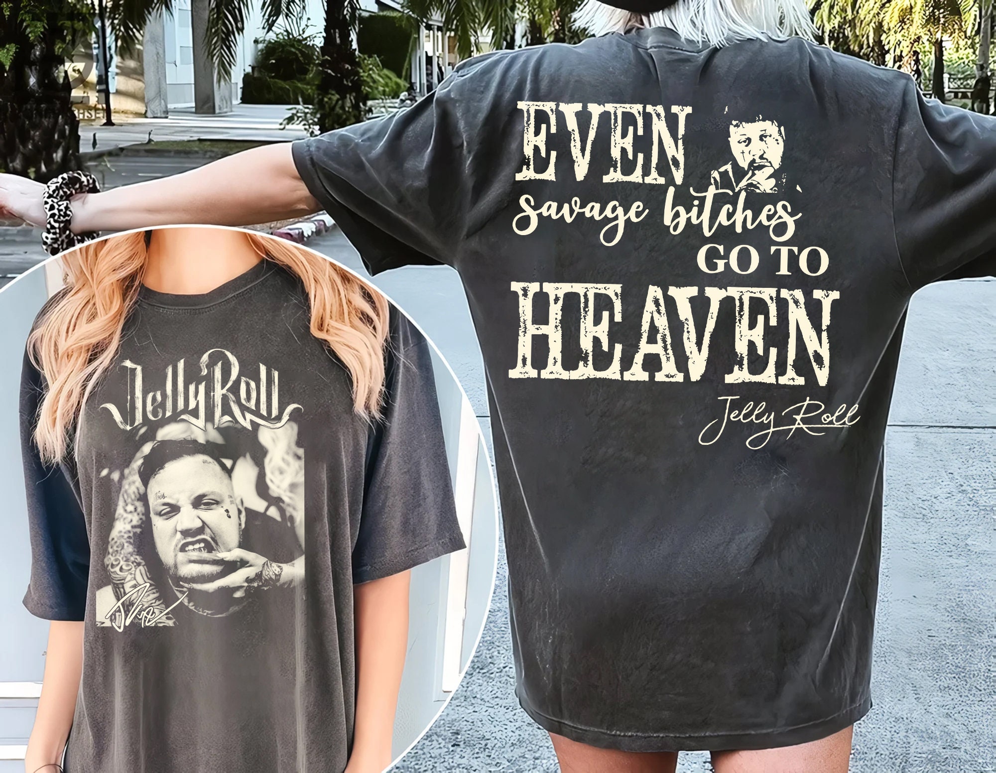 Vintage Jelly Roll The Beautifully Broken Tour 2024 Shirt, Jelly Roll 2024 Concert Shirt, Even Savage Bitches Go to Heaven shirt Unisex
