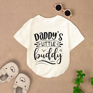 Daddy&#39;s Little Buddy Baby Romper Short Sleeves, Baby Boy Romper, Father&#39;s Day Baby Bodysuit, New Dad Gift