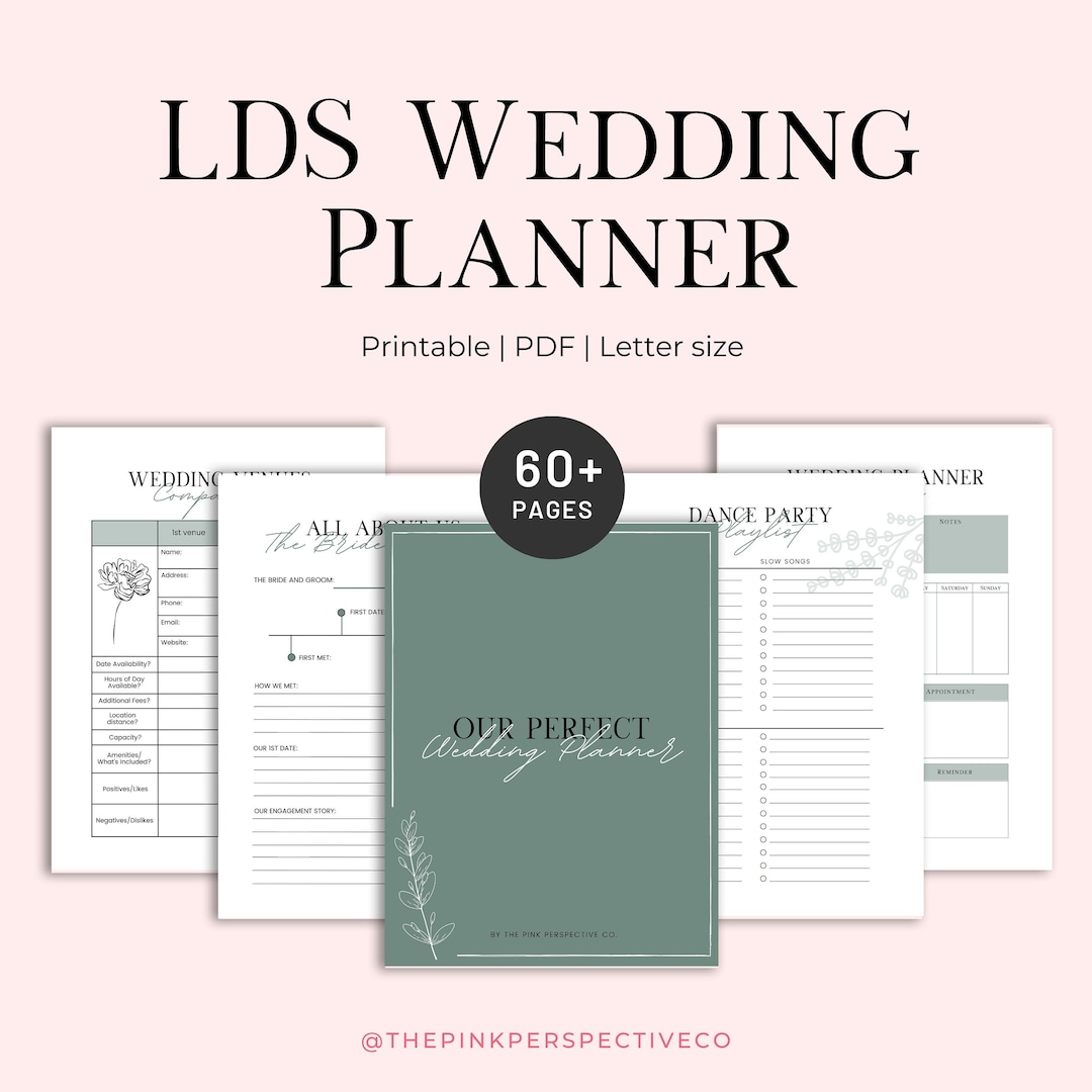 LDS Wedding Planner, LDS Wedding Printable Planner, Wedding Planner ...