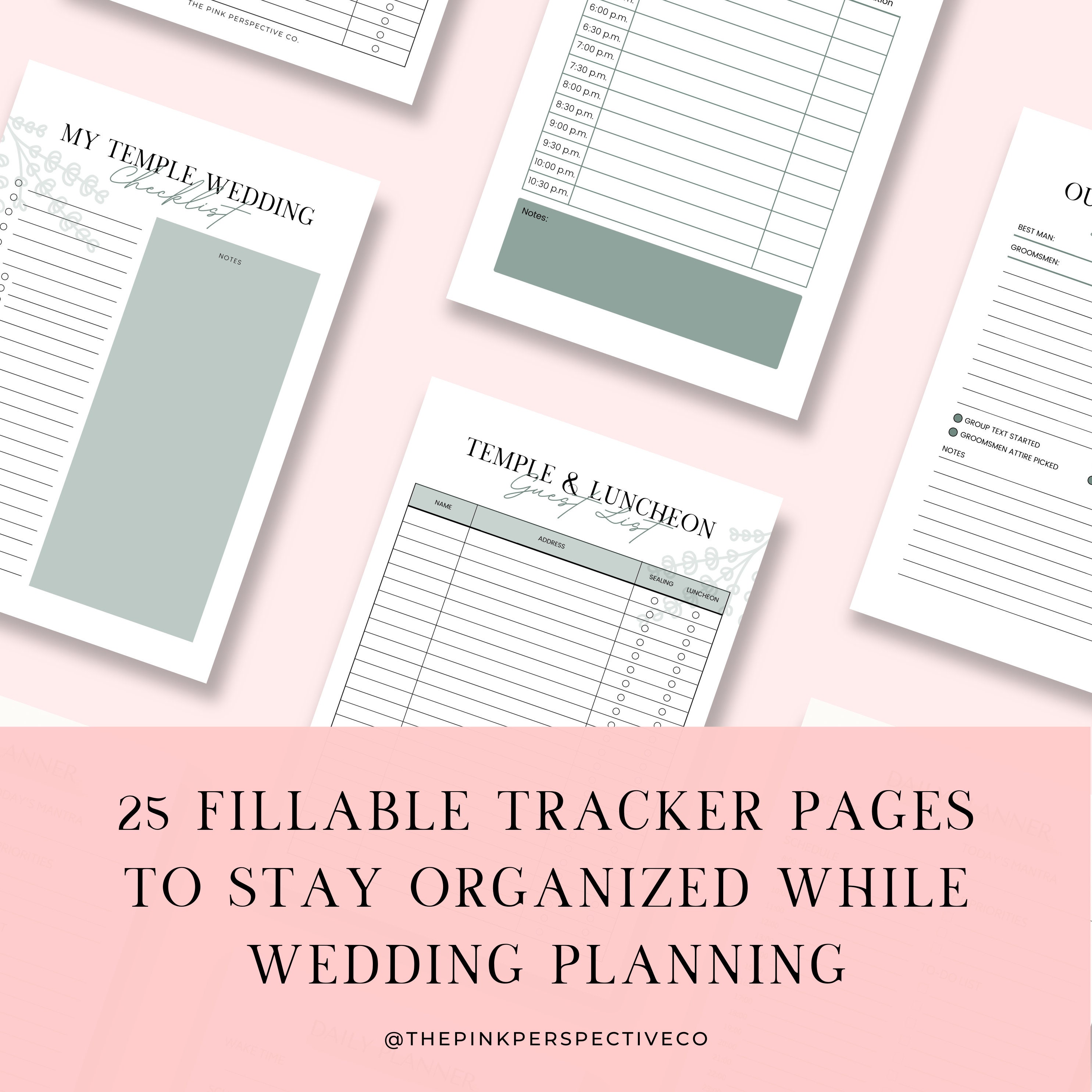 LDS Wedding Tracker Bundle, LDS Wedding Planner, Wedding Planner, Printable Wedding Planner ...