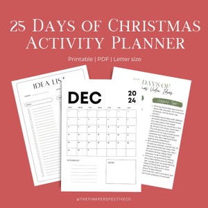 25 Days of Christmas Activity/Video Planner