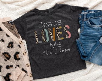 Girls Jesus Loves Me This I Know Toddler Short Sleeve Tee