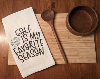 El golf es mi temporada favorita/Regalo de golf/Toalla de golf/Toalla de plato de golf/Inauguración de la casa/Regalo de anfitriona/Regalo de cocina de golf