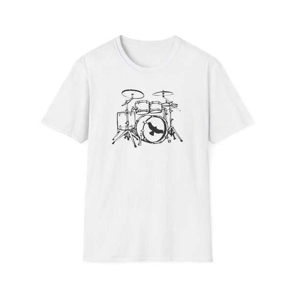 Taylor Hawkins Drums Hawk Logo Unisex Softstyle T-Shirt, Foo Fighters, Drummer, Kit, Set, Music