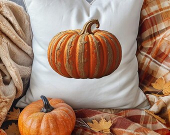 Rustic Halloween Pumpkin Pillow: Farmhouse Fall Decor