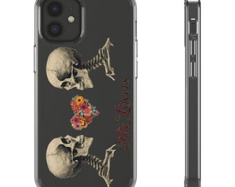 Gothic Skull Paar iPhone Hülle: The Lovers Tarot, Dark Romance