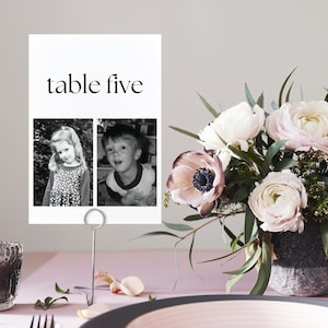 minimal wedding table numbers canva template — digital download