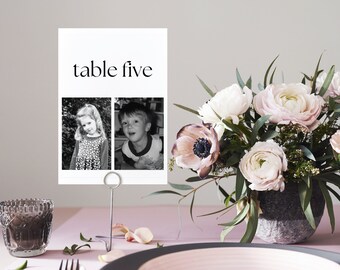 minimal wedding table numbers canva template — digital download