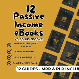 Passive Income eBook Bundle | 15 Best Selling eBooks | MRR & PLR eBooks | Digital Download | Resell eBooks