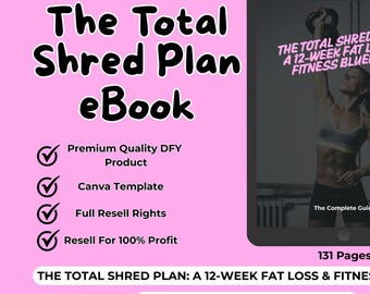 12-Wochen-Fitnessprogramm | Fat Loss Workout Plan | Home Workout Anleitung | Schredden Plan | Fitness eBook | Digitaler Download | MRR PLR