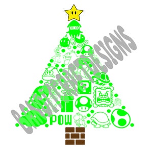 Mario Brothers-kerstboom (SVG, PNG, EPS)