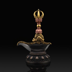Tibetan Kartika Tool: Copper & Brass Buddhist Practitioner Gift