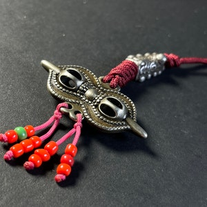 Sterling Silver Vajra Amulet, Tibetan Buddist Dorje Pendant, Tibetan Tantric Buddist Ritual Tool
