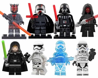 Custom Star Wars Darth Vader Darth Maul Kylo Ren Storm Trooper Minifigure - Retro Custom Print Minifig Collectible Mini Figure Unbranded