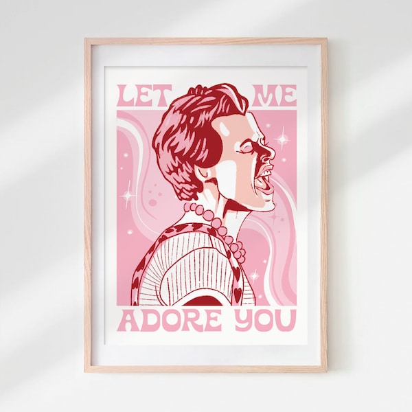 Harry Styles: Let Me Adore You | Wall Art Print Poster | House Warming Gift | Harry's House | Line Art | Graphic Poster