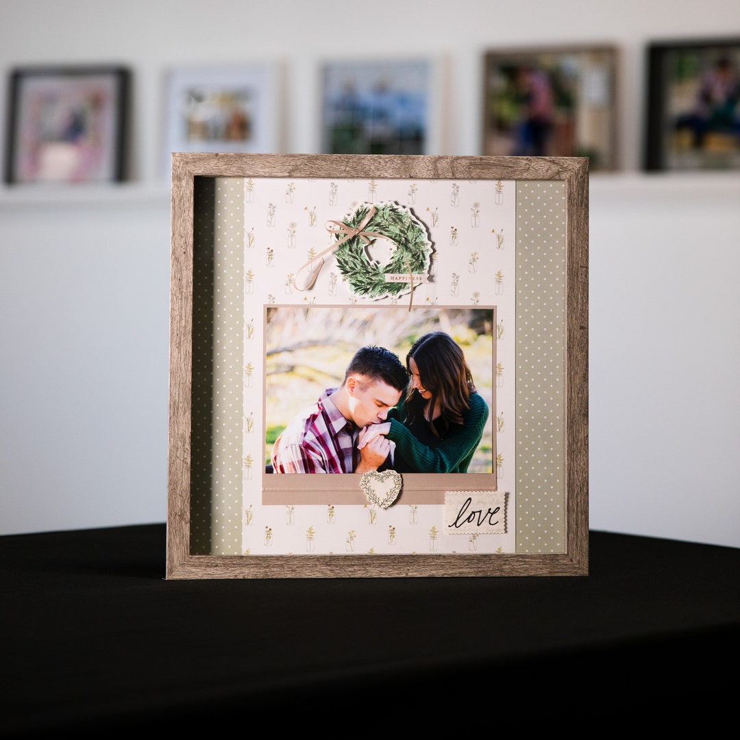 Personalized Scrapbook Picture Frame, Valentines Day Gift, Birthday