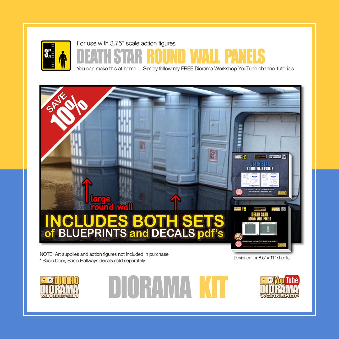 Star Wars Diorama Kit Death Star Round Walls Accessory Etsy