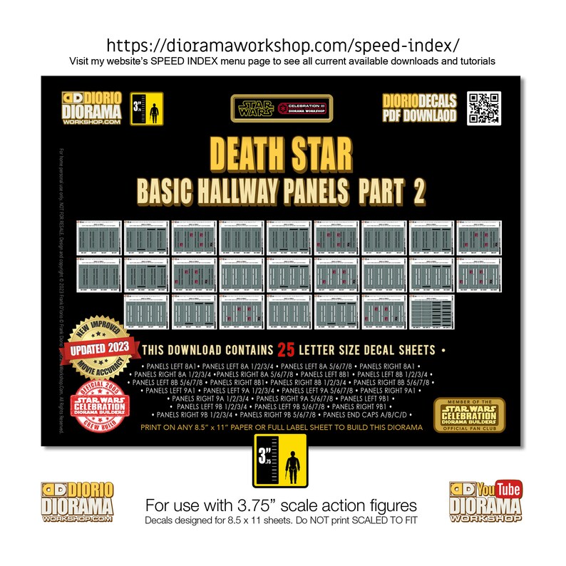 Star Wars Diorama Decals : Death Star Basic Hallway Walls - Etsy