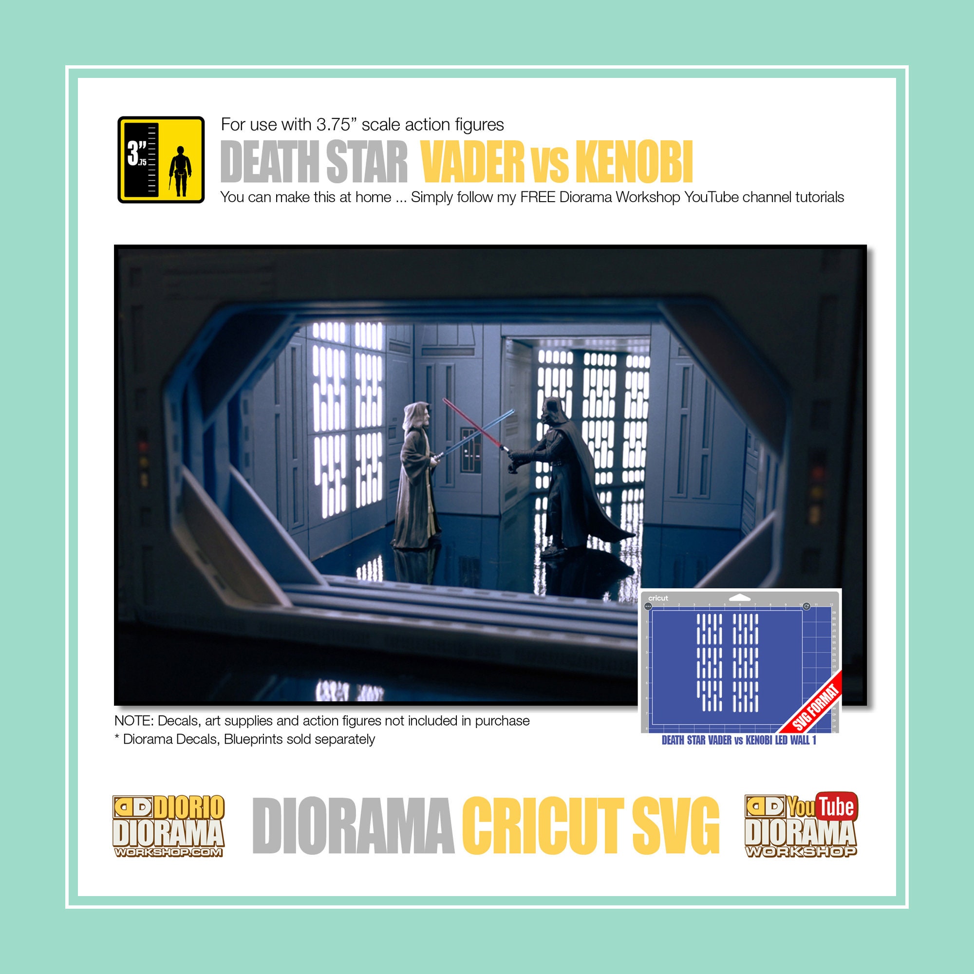 Star Wars Diorama Cricut SVG : Death Star Vader Vs Kenobi - Etsy