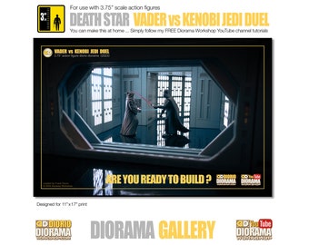 Star Wars Diorama Poster : Death Star Vader vs Kenobi