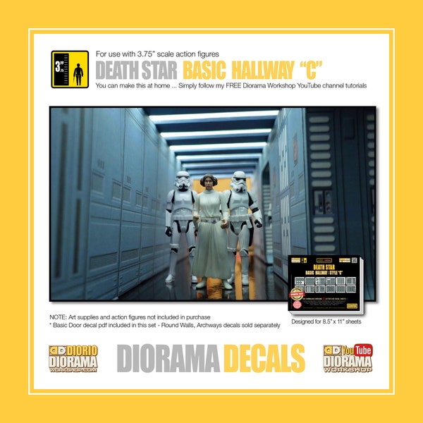 Star Wars Diorama Decals : Death Star Basic Hallway Style C