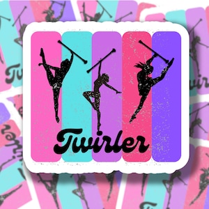 Baton twirling sticker | Twirling sticker | laptop sticker | Water resistant | twirler gift | majorette sticker | feature twirler sticker