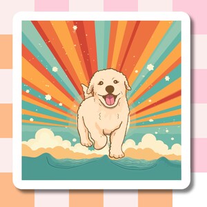Happy dog sticker, laptop sticker, die cut sticker, dog decal, golden retriever sticker,happy mood sticker,fur baby, gift for dog mom