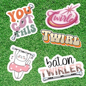 Baton twirling sticker pack | Twirling sticker | Water resistant | twirler gift | majorette sticker | feature twirler sticker