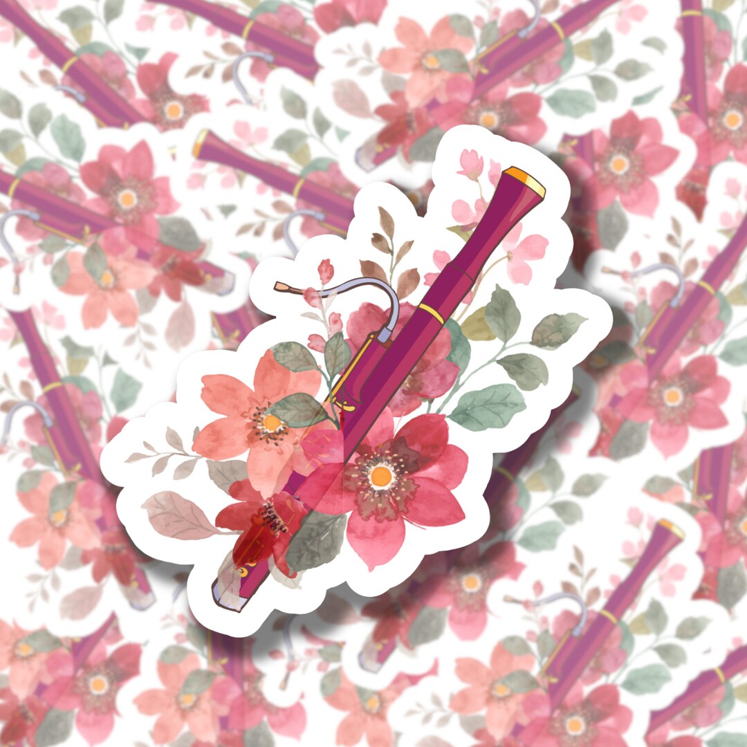 Bassoon Music Sticker, Woodwind Sticker, Gift for Musician, Funny ...