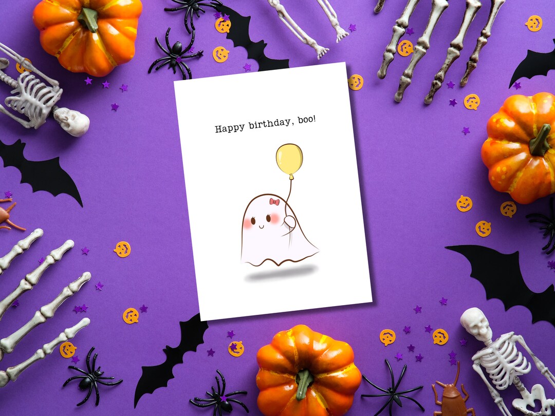 Halloween Birthday Card | Happy Birthday Boo | Funny Birthday Card ...