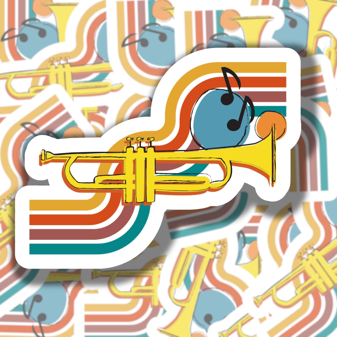 Marching Band Sticker Trumpet Sticker Retro Sticker Etsy