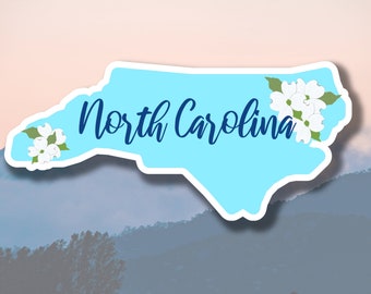 North Carolina state sticker, Tarheel state sticker, travel gift, vacation tracker, hometown sticker, gift for traveler, gift for NC native
