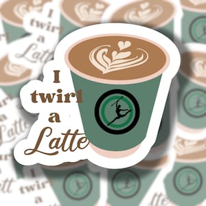 Baton twirling sticker, Twirling sticker, laptop sticker, gift for twirler, coffee lover, majorette sticker,  feature twirler sticker