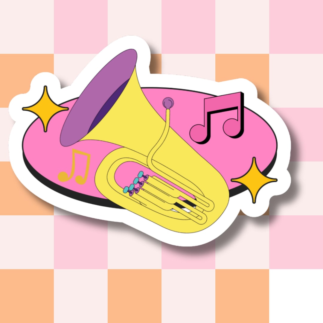 Band Playing Sticker Marching Band Sticker, Low Brass Sticker, Music Sticker, Water Bottle ...