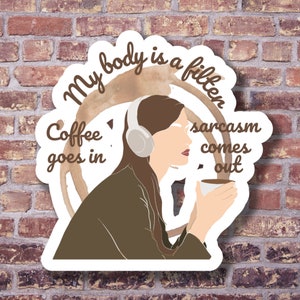 Coffee sticker, laptop sticker, die cut sticker, planner sticker,  sarcastic sticker, gift for coffee lover iced coffee addict sticker