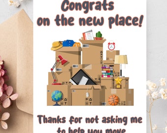 New home card | congrats on your new home | funny greeting card | card for new apartment | 1st home| card for new house, new home gift