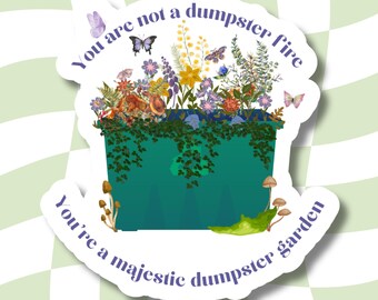 Dumpster Fire Sticker, Dumpster Garden, Laptop Sticker